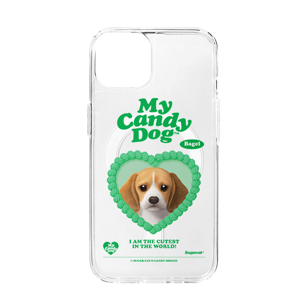 Bagel the Beagle MyHeart Clear Gelhard Case (for MagSafe)