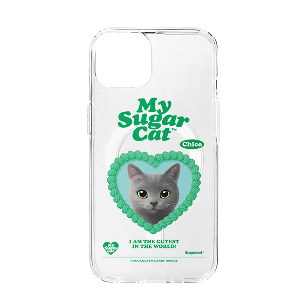 Chico the Russian Blue MyHeart Clear Gelhard Case (for MagSafe)
