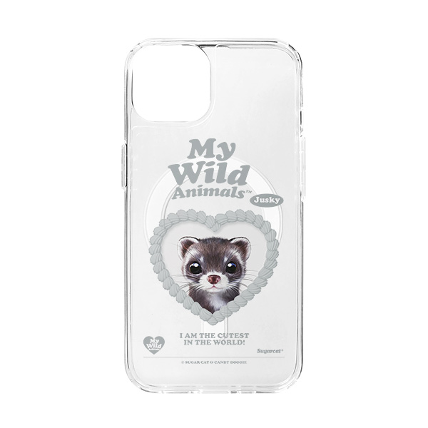 Jusky the Ferret MyHeart Clear Gelhard Case (for MagSafe)