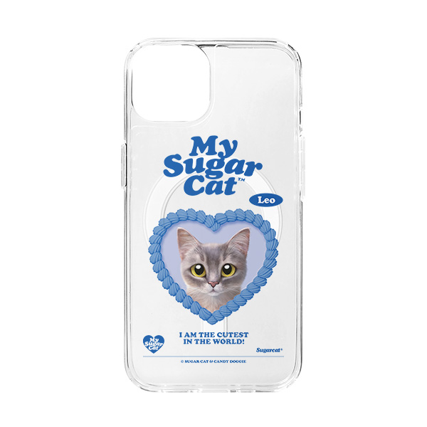 Leo the Abyssinian Blue Cat MyHeart Clear Gelhard Case (for MagSafe)