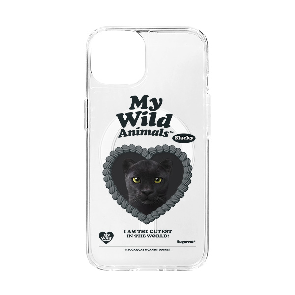 Blacky the Black Panther MyHeart Clear Gelhard Case (for MagSafe)