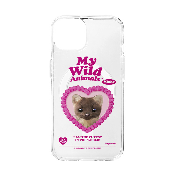 Minky the American Mink MyHeart Clear Gelhard Case (for MagSafe)