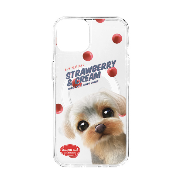 Sarang the Yorkshire Terrier’s Strawberry &amp; Cream New Patterns Clear Gelhard Case (for MagSafe)