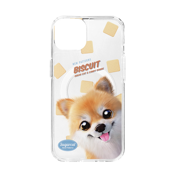 Tan the Pomeranian’s Biscuit New Patterns Clear Gelhard Case (for MagSafe)