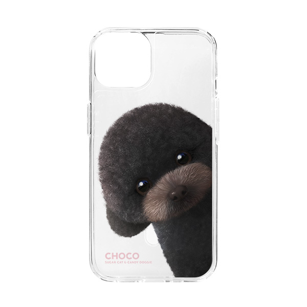 Choco the Black Poodle Peekaboo Clear Gelhard Case (for MagSafe)