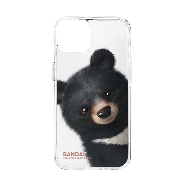 Bandal the Aisan Black Bear Peekaboo Clear Gelhard Case (for MagSafe)