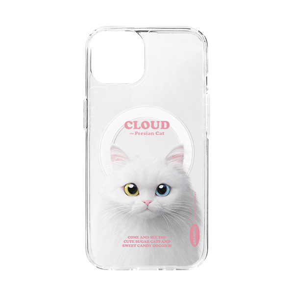Cloud the Persian Cat Retro Clear Gelhard Case (for MagSafe)