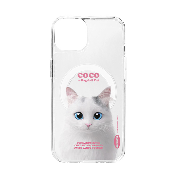 Coco the Ragdoll Retro Clear Gelhard Case (for MagSafe)