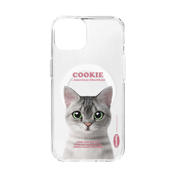 Cookie the American Shorthair Retro Clear Gelhard Case (for MagSafe)