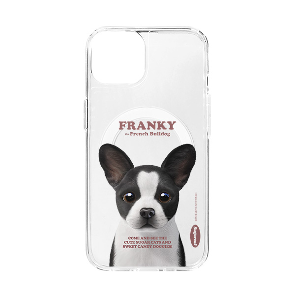 Franky the French Bulldog Retro Clear Gelhard Case (for MagSafe)