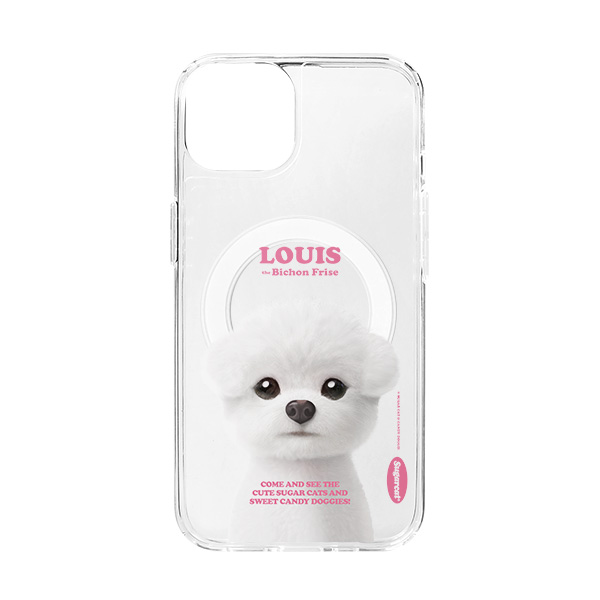Louis the Bichon Frise Retro Clear Gelhard Case (for MagSafe)