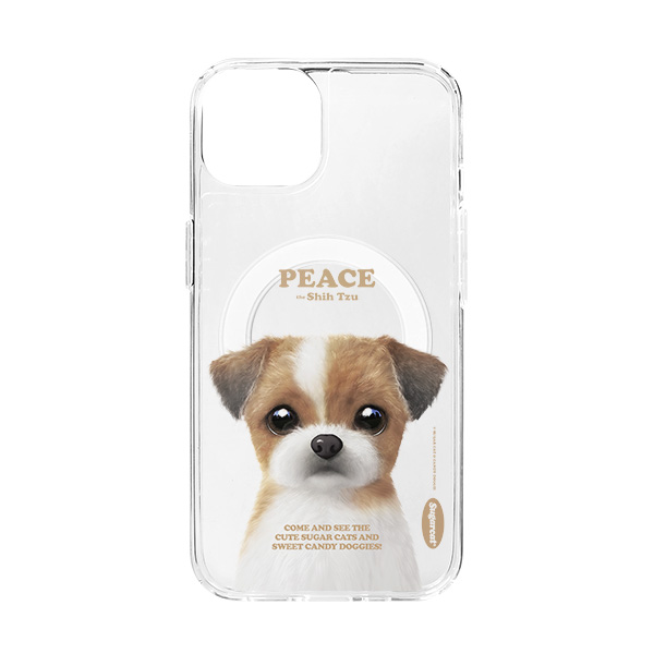 Peace the Shih Tzu Retro Clear Gelhard Case (for MagSafe)