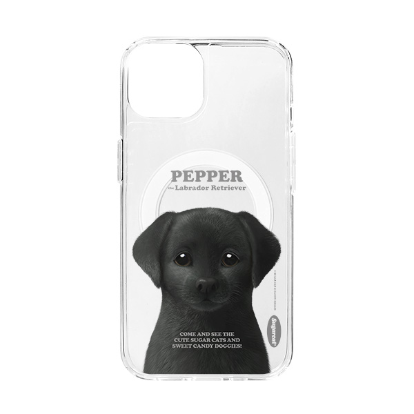 Pepper the Labrador Retriever Retro Clear Gelhard Case (for MagSafe)