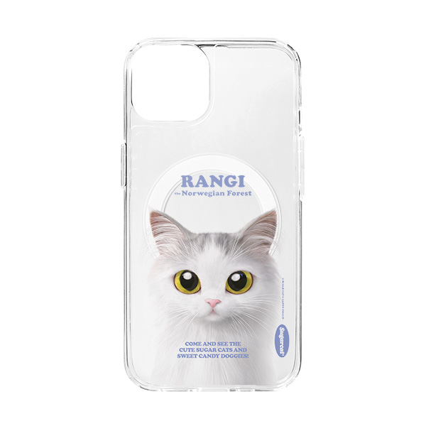 Rangi the Norwegian forest Retro Clear Gelhard Case (for MagSafe)