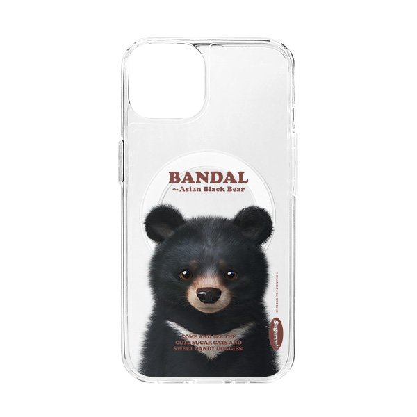 Bandal the Aisan Black Bear Retro Clear Gelhard Case (for MagSafe)