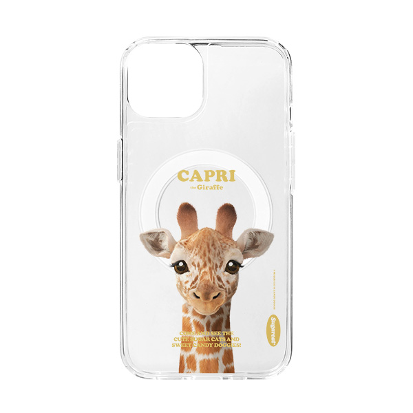Capri the Giraffe Retro Clear Gelhard Case (for MagSafe)