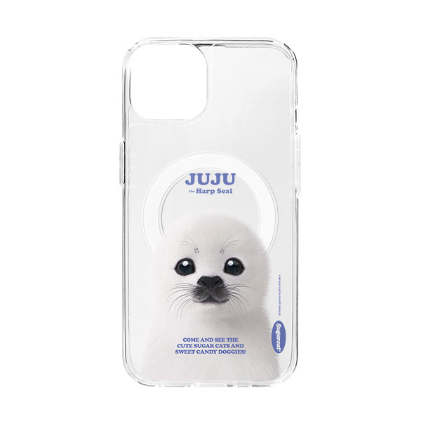 Juju the Harp Seal Retro Clear Gelhard Case (for MagSafe)