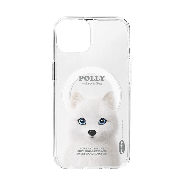 Polly the Arctic Fox Retro Clear Gelhard Case (for MagSafe)