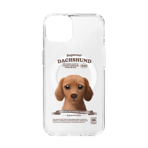 Baguette the Dachshund New Retro Clear Gelhard Case (for MagSafe)