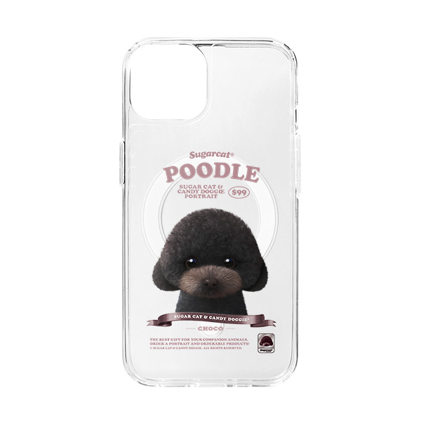 Choco the Black Poodle New Retro Clear Gelhard Case (for MagSafe)