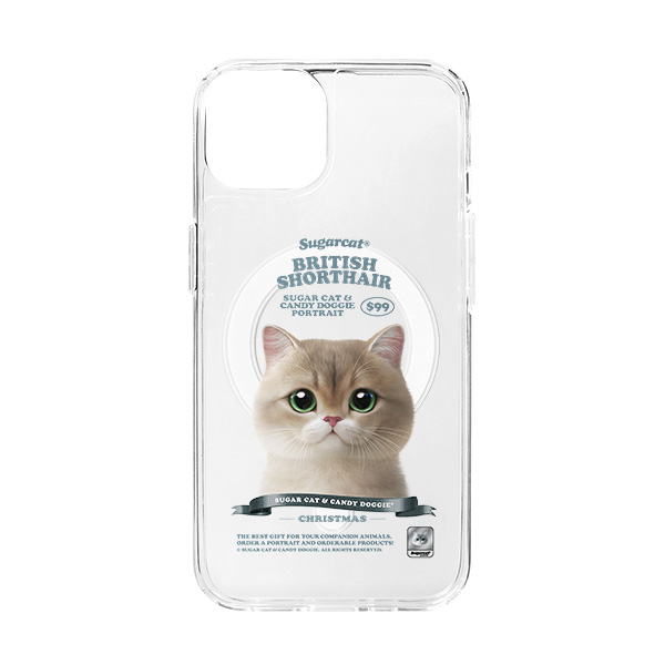 Christmas the British Shorthair New Retro Clear Gelhard Case (for MagSafe)