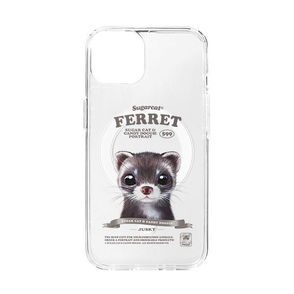 Jusky the Ferret New Retro Clear Gelhard Case (for MagSafe)