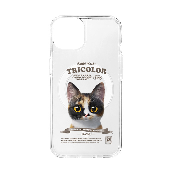 Mayo the Tricolor cat New Retro Clear Gelhard Case (for MagSafe)