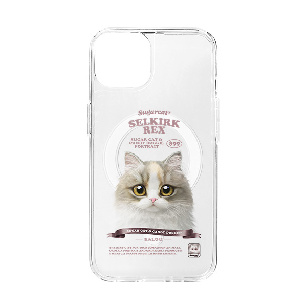 Salgu the Selkirk Rex New Retro Clear Gelhard Case (for MagSafe)