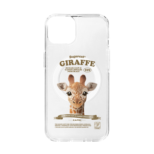 Capri the Giraffe New Retro Clear Gelhard Case (for MagSafe)