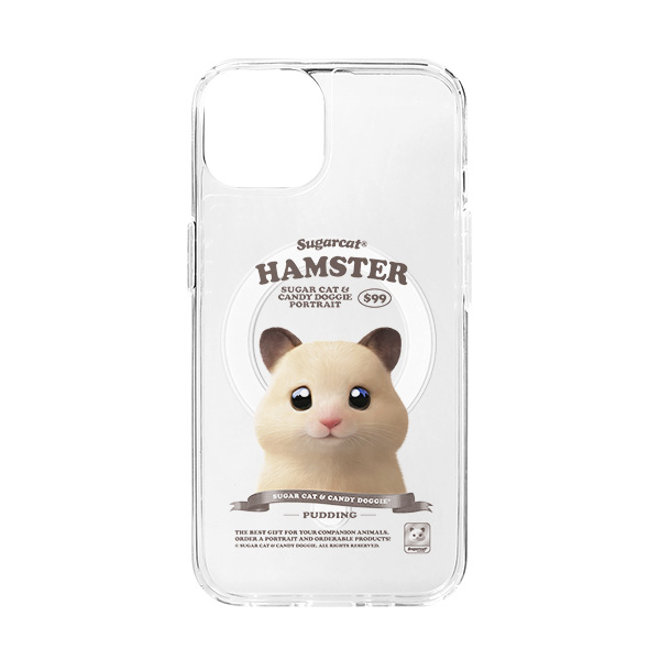 Pudding the Hamster New Retro Clear Gelhard Case (for MagSafe)