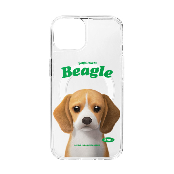 Bagel the Beagle Type Clear Gelhard Case (for MagSafe)