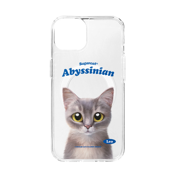 Leo the Abyssinian Blue Cat Type Clear Gelhard Case (for MagSafe)