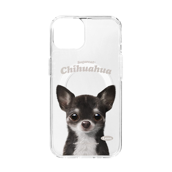 Leon the Chihuahua Type Clear Gelhard Case (for MagSafe)