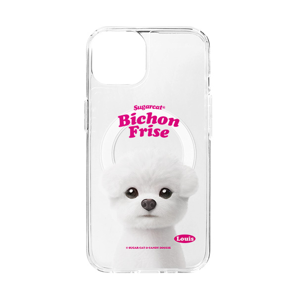 Louis the Bichon Frise Type Clear Gelhard Case (for MagSafe)