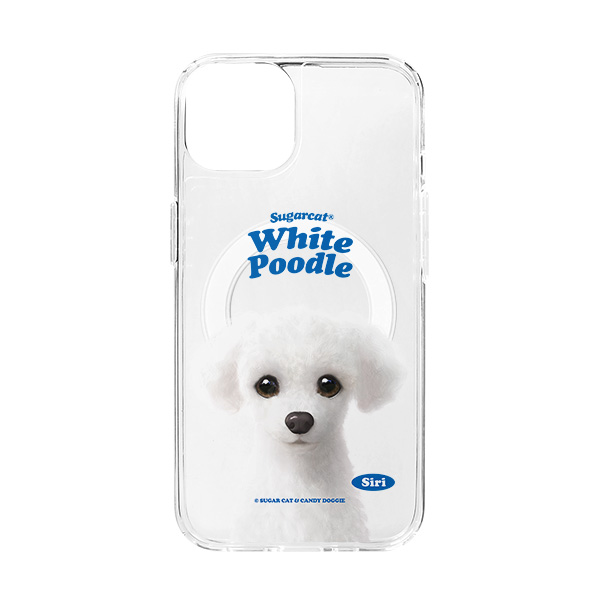 Siri the White Poodle Type Clear Gelhard Case (for MagSafe)