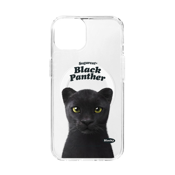 Blacky the Black Panther Type Clear Gelhard Case (for MagSafe)