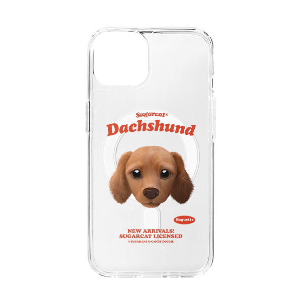 Baguette the Dachshund TypeFace Clear Gelhard Case (for MagSafe)