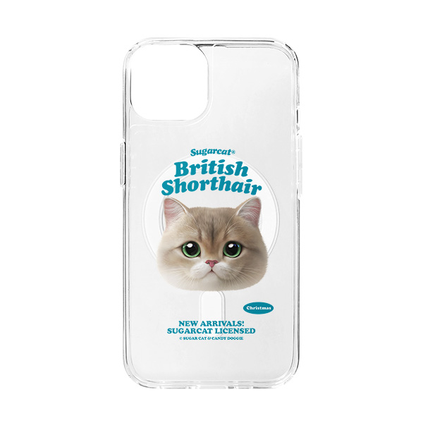 Christmas the British Shorthair TypeFace Clear Gelhard Case (for MagSafe)