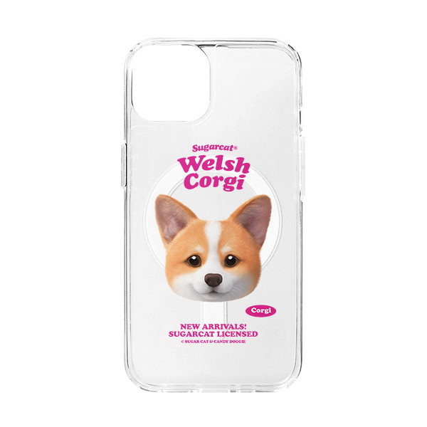 Corgi the Welsh Corgi TypeFace Clear Gelhard Case (for MagSafe)