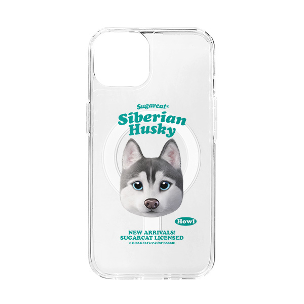 Howl the Siberian Husky TypeFace Clear Gelhard Case (for MagSafe)