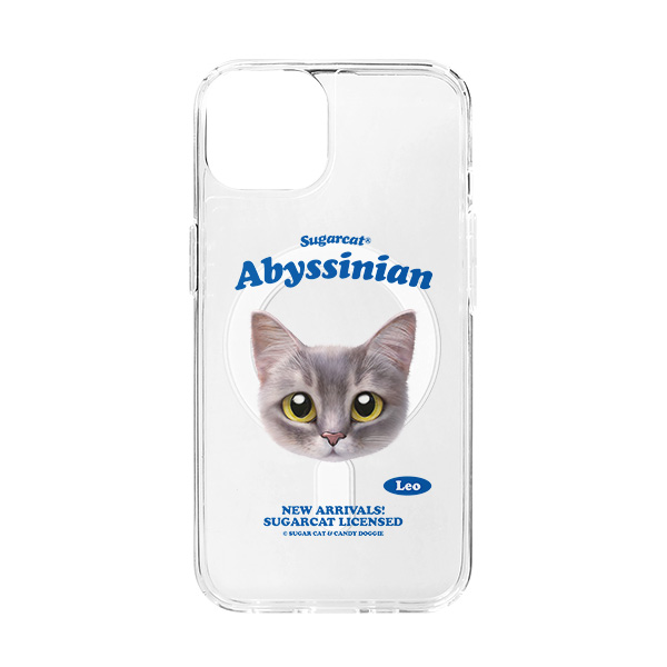 Leo the Abyssinian Blue Cat TypeFace Clear Gelhard Case (for MagSafe)