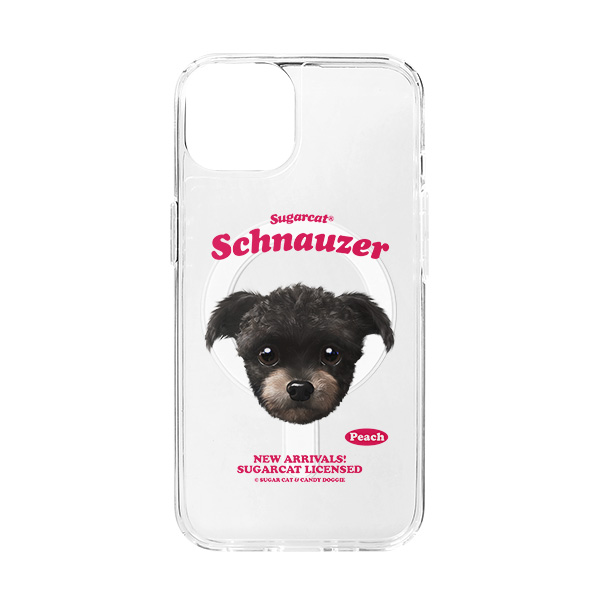 Peach the Schnauzer TypeFace Clear Gelhard Case (for MagSafe)