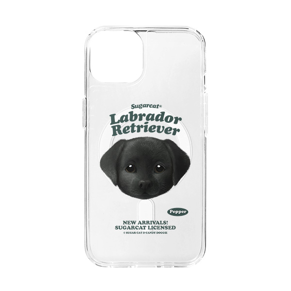 Pepper the Labrador Retriever TypeFace Clear Gelhard Case (for MagSafe)