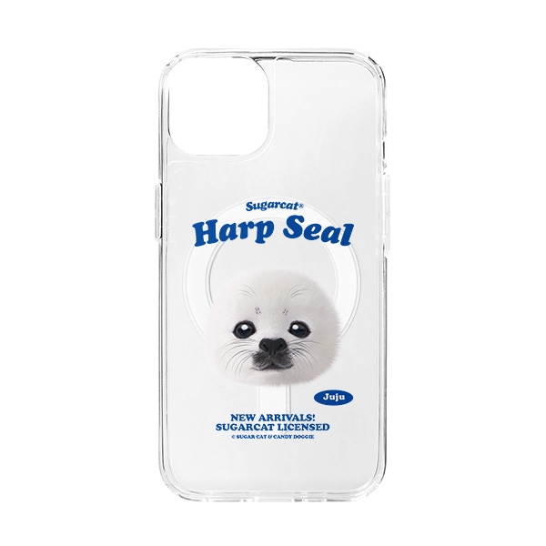 Juju the Harp Seal TypeFace Clear Gelhard Case (for MagSafe)