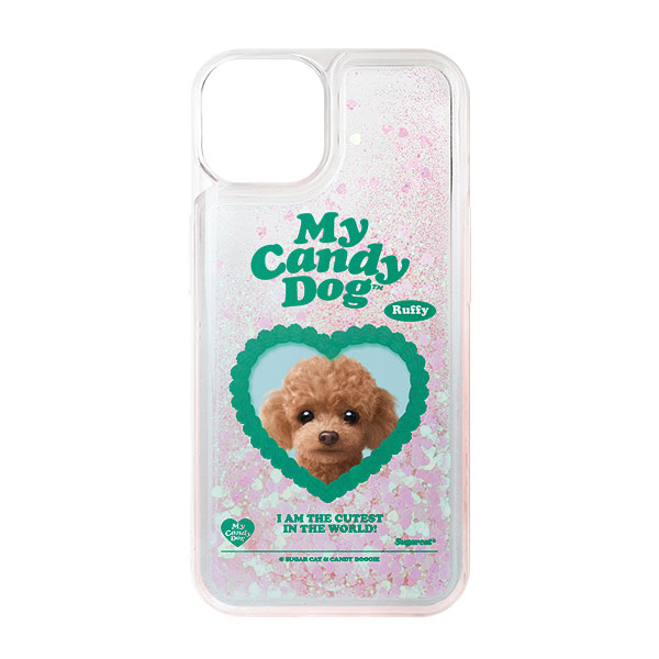 Ruffy the Poodle MyHeart Aqua Glitter Case