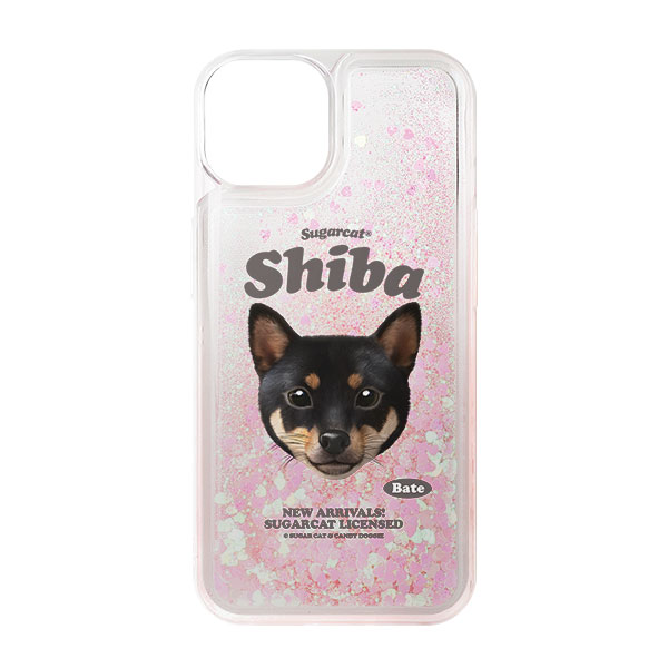 Bate the Shiba TypeFace Aqua Glitter Case
