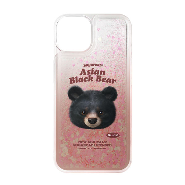 Bandal the Aisan Black Bear TypeFace Aqua Glitter Case