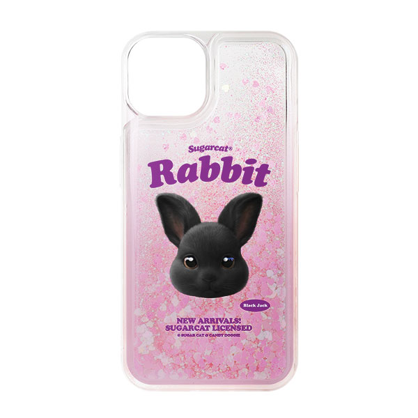 Black Jack the Rabbit TypeFace Aqua Glitter Case