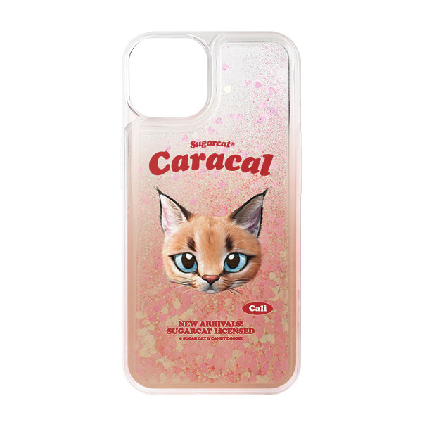 Cali the Caracal TypeFace Aqua Glitter Case
