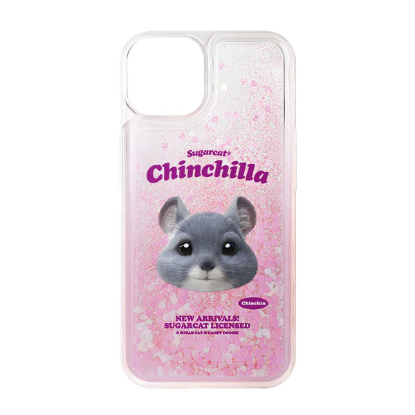 Chinchin the Chinchilla TypeFace Aqua Glitter Case
